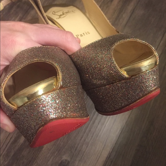 Christian Louboutin Lady Peep Glitter Slingback - Picture 7 of 8